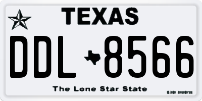TX license plate DDL8566