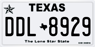 TX license plate DDL8929