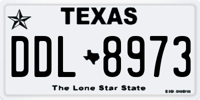 TX license plate DDL8973