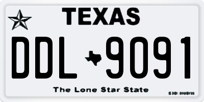 TX license plate DDL9091