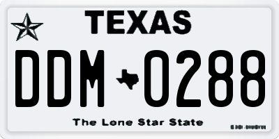 TX license plate DDM0288