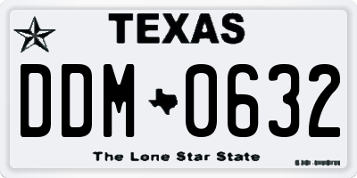 TX license plate DDM0632