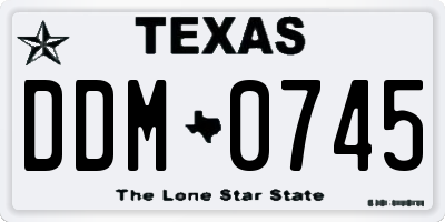 TX license plate DDM0745