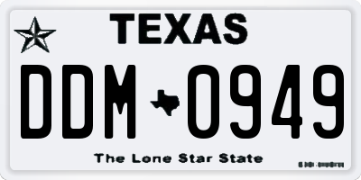 TX license plate DDM0949