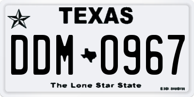 TX license plate DDM0967