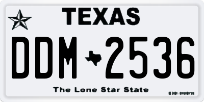 TX license plate DDM2536