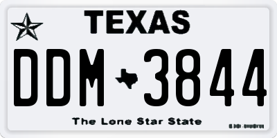 TX license plate DDM3844