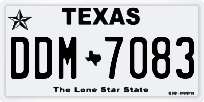 TX license plate DDM7083