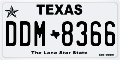 TX license plate DDM8366
