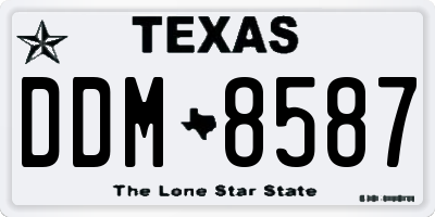 TX license plate DDM8587