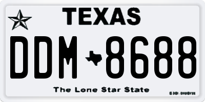 TX license plate DDM8688