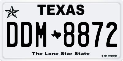 TX license plate DDM8872
