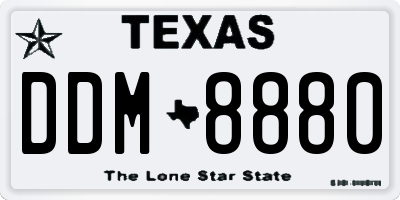 TX license plate DDM8880