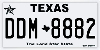 TX license plate DDM8882