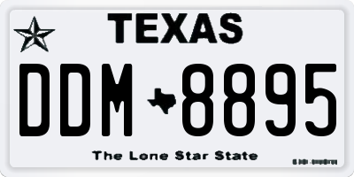 TX license plate DDM8895