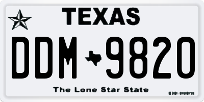 TX license plate DDM9820