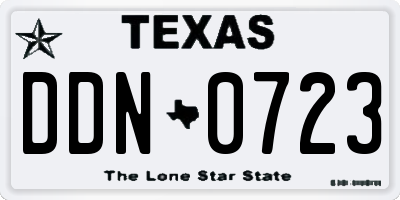 TX license plate DDN0723