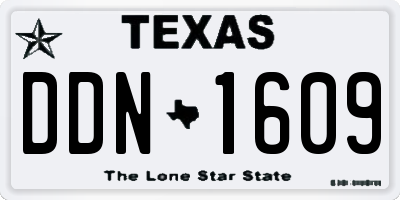 TX license plate DDN1609