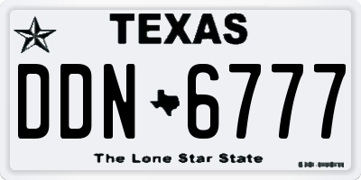 TX license plate DDN6777