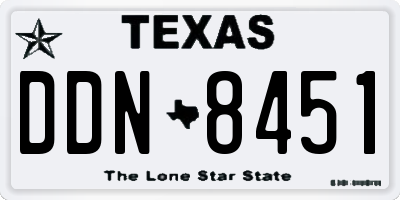 TX license plate DDN8451