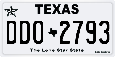 TX license plate DDO2793