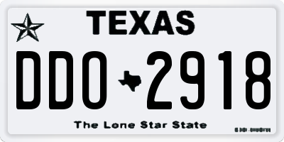 TX license plate DDO2918