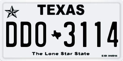 TX license plate DDO3114