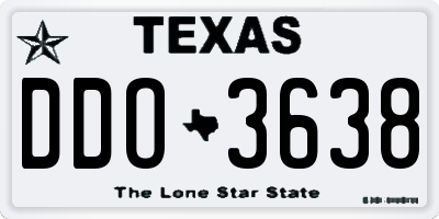 TX license plate DDO3638