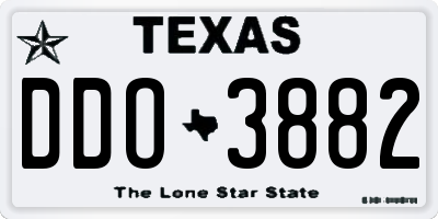 TX license plate DDO3882