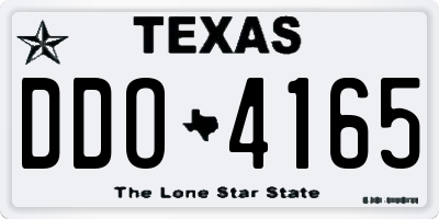 TX license plate DDO4165