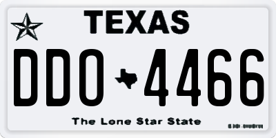 TX license plate DDO4466