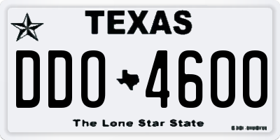 TX license plate DDO4600