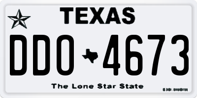 TX license plate DDO4673