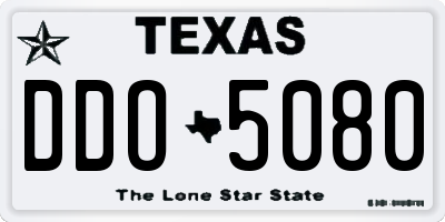 TX license plate DDO5080