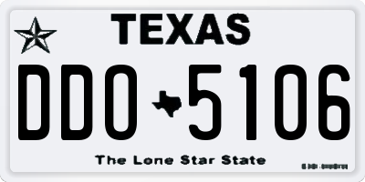 TX license plate DDO5106