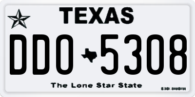 TX license plate DDO5308