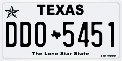 TX license plate DDO5451