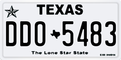 TX license plate DDO5483