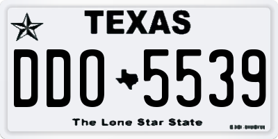 TX license plate DDO5539