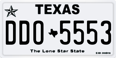 TX license plate DDO5553