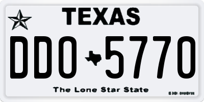 TX license plate DDO5770