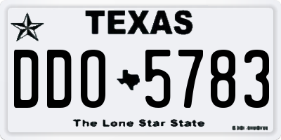 TX license plate DDO5783