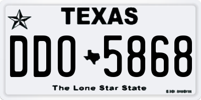 TX license plate DDO5868