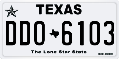 TX license plate DDO6103