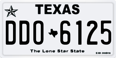 TX license plate DDO6125
