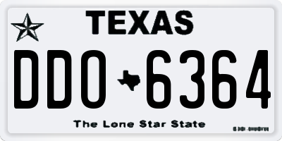 TX license plate DDO6364