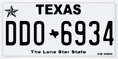TX license plate DDO6934
