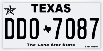 TX license plate DDO7087