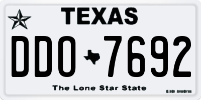 TX license plate DDO7692