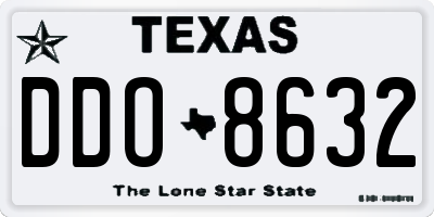TX license plate DDO8632